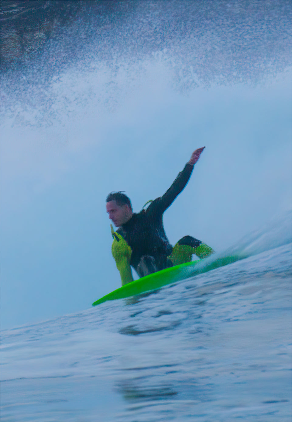 Big wave surfer Sebastian Steudtner from Germany rides a wave