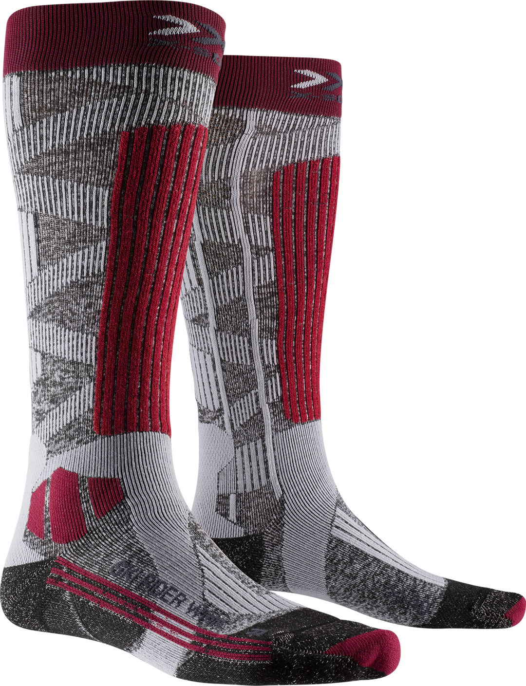 Chaussettes ski X-Socks Rider 4.0 (stone grey/rouge) homme