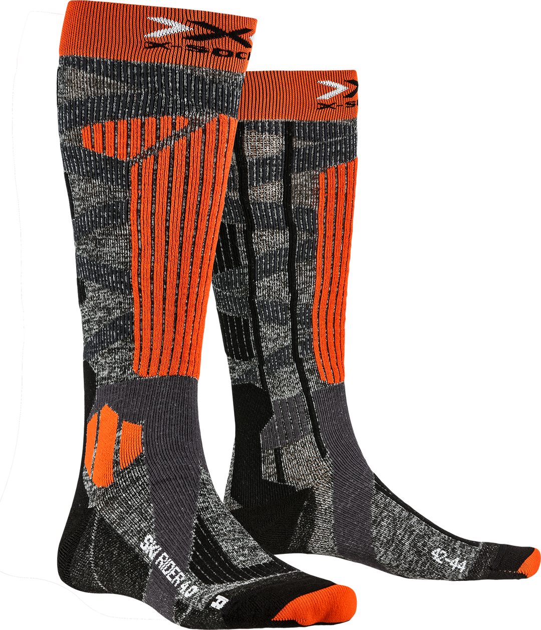 Calcetines de esquí X-Socks Rider 4.0 para hombre (gris piedra/rojo) -  Alpinstore